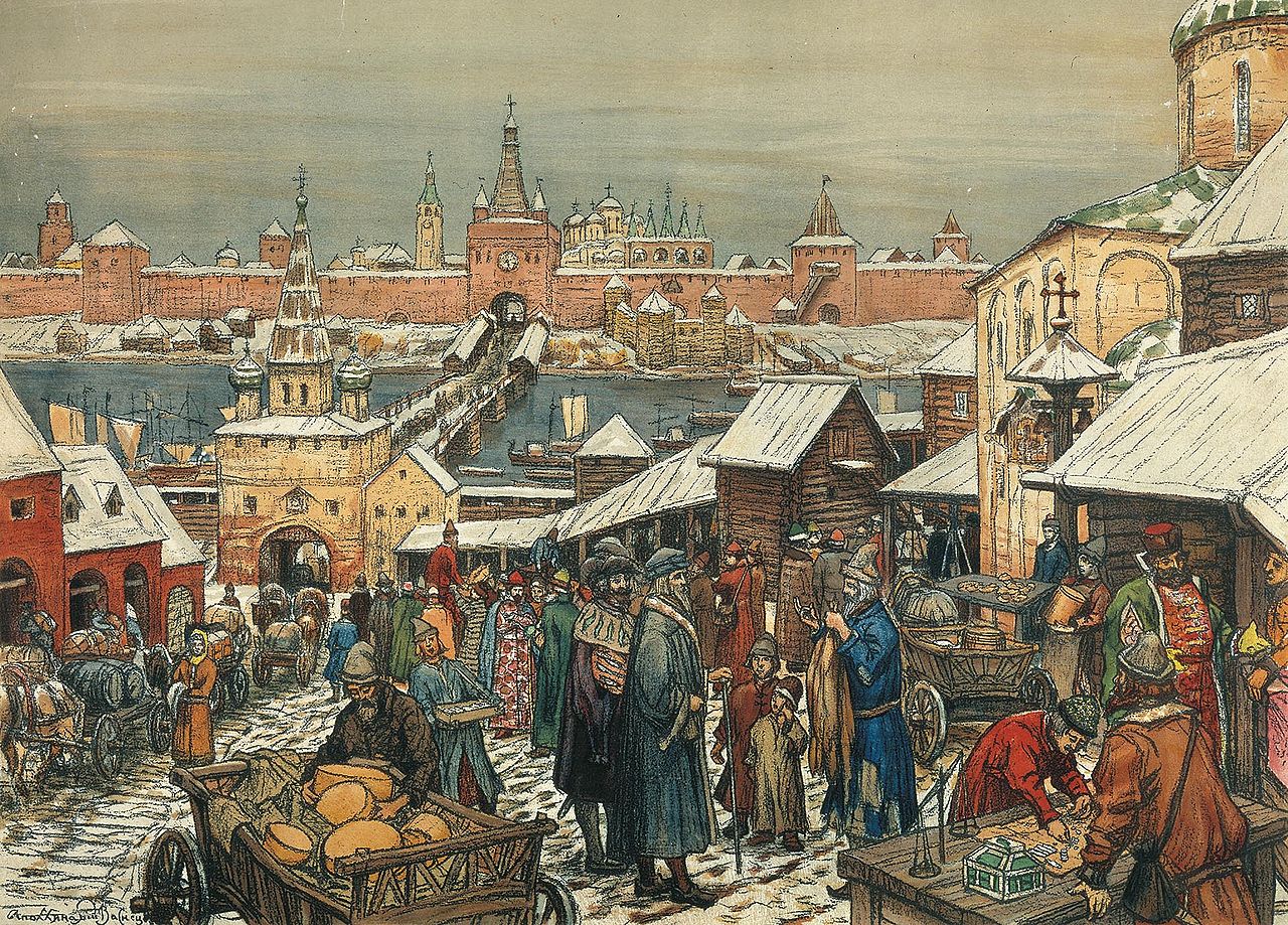 «Новгородский торг» — картина Аполлинария Васнецова